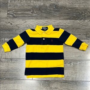 Polo by Ralph Lauren Yellow and Navy Striped Polo size 24 months